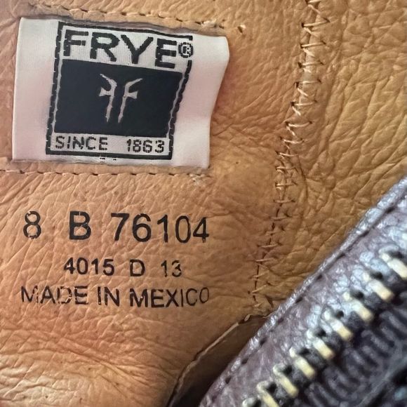 Frye Women's Lynn Strap Short Round Toe Dark Brown Leather Boots Size 8 - Picture 7 of 16